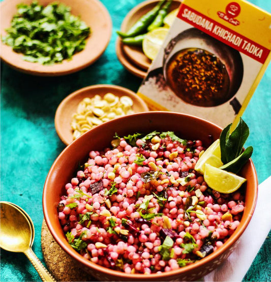 Healthy Beetroot Sabudana Khichadi using EltheCook's Ready-made Tadka. Buy Online Now!