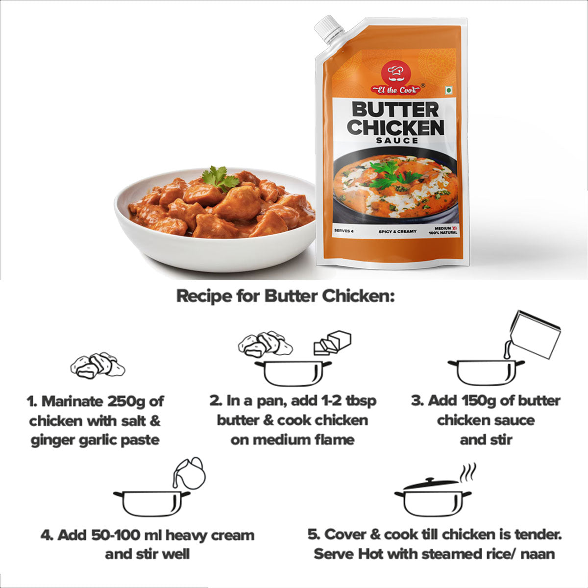 Spicy Butter Chicken Sauce 150ml x 2 pack