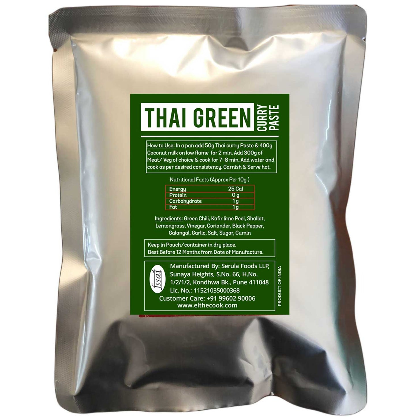Thai Green Curry Paste Bulk Pack 1 kg
