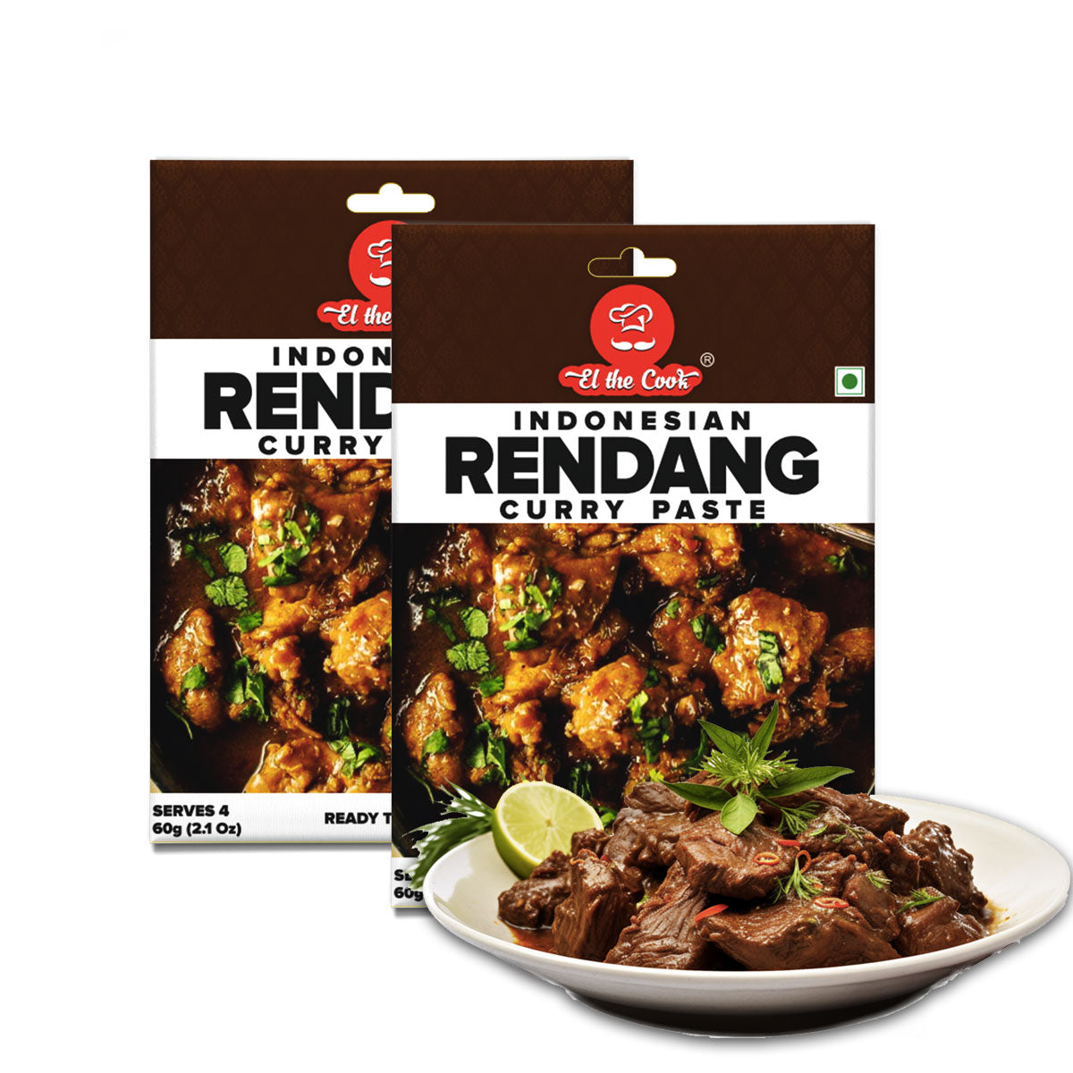 Indonesian Rendang Curry Paste 60g x 2 Pack