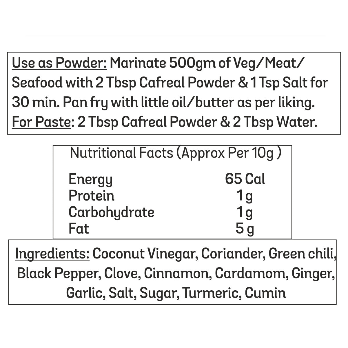 Cafreal Powder 80g | Goan Specials