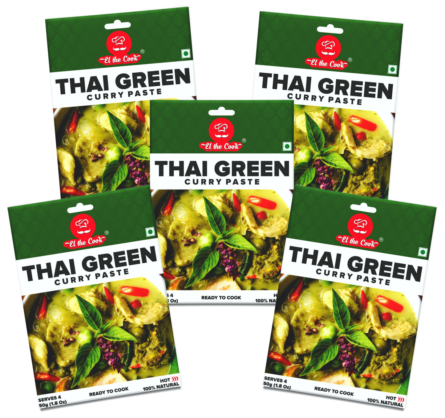 Thai Green Curry Paste 50g x 5 Pack