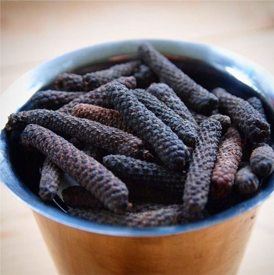 Long Pepper or Pipali used in EltheCook Readymade Tadka (Tempered SPice blends). Shipping worldwide