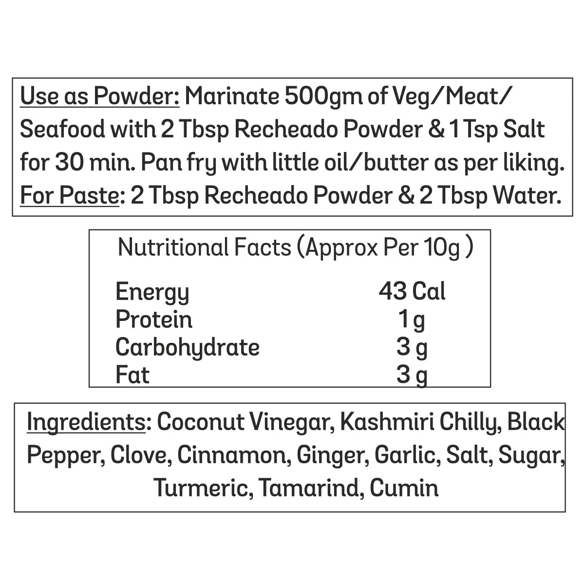 Recheado Goa Masala Powder 80g