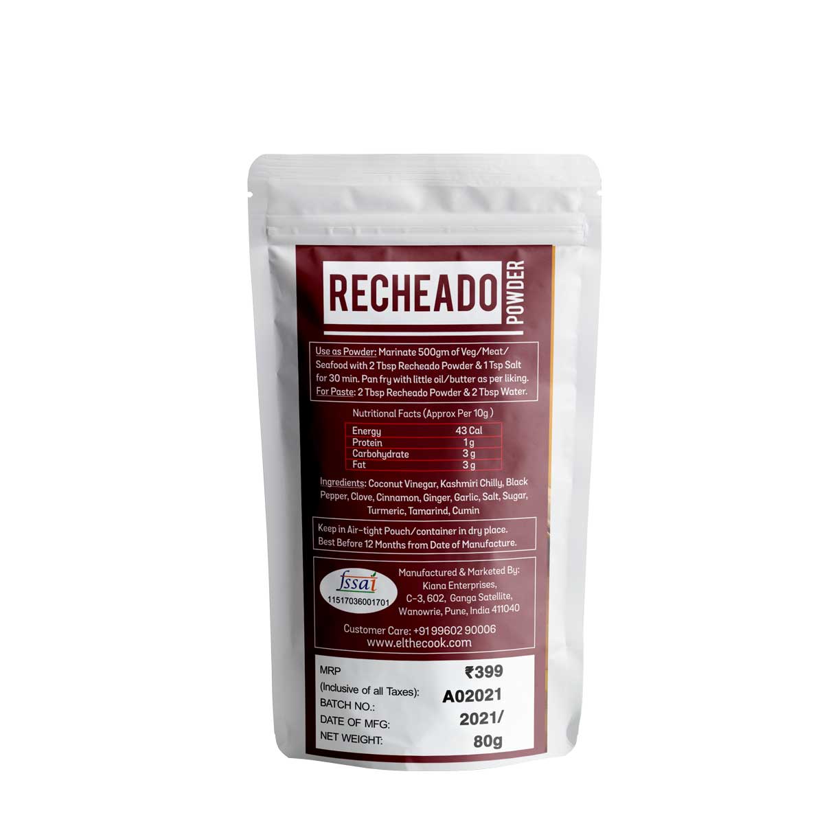 Recheado Goa Masala Powder 80g