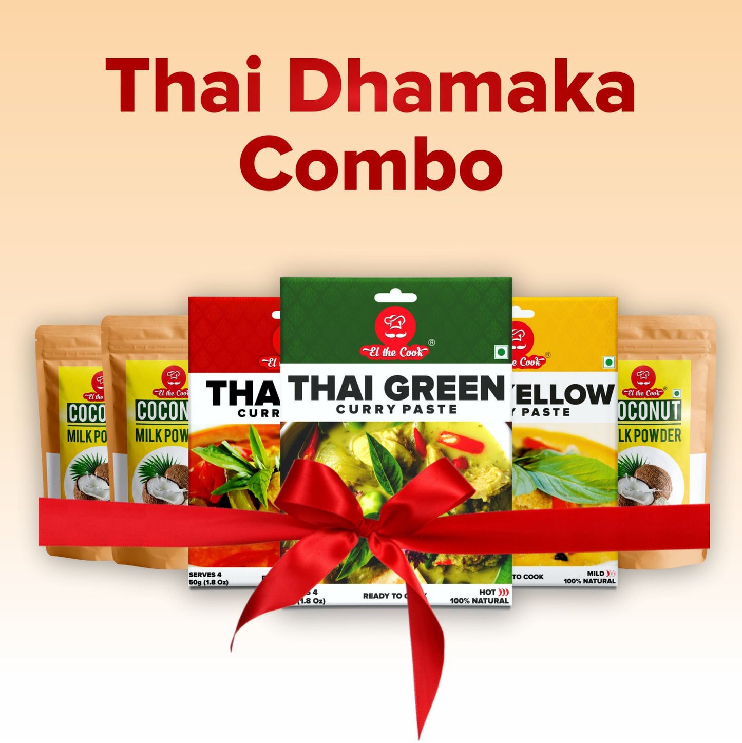 Thai Dhamaka Combo | Red, Yellow, Green Paste (50g x 3) + Coconut Milk Powder (50g x 3)