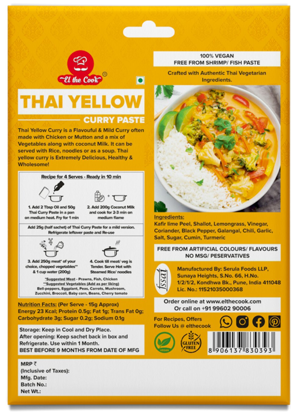 Thai Yellow Curry Paste 50g x 2 Pack